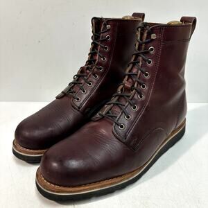 Men's Burgundy Leather Boots